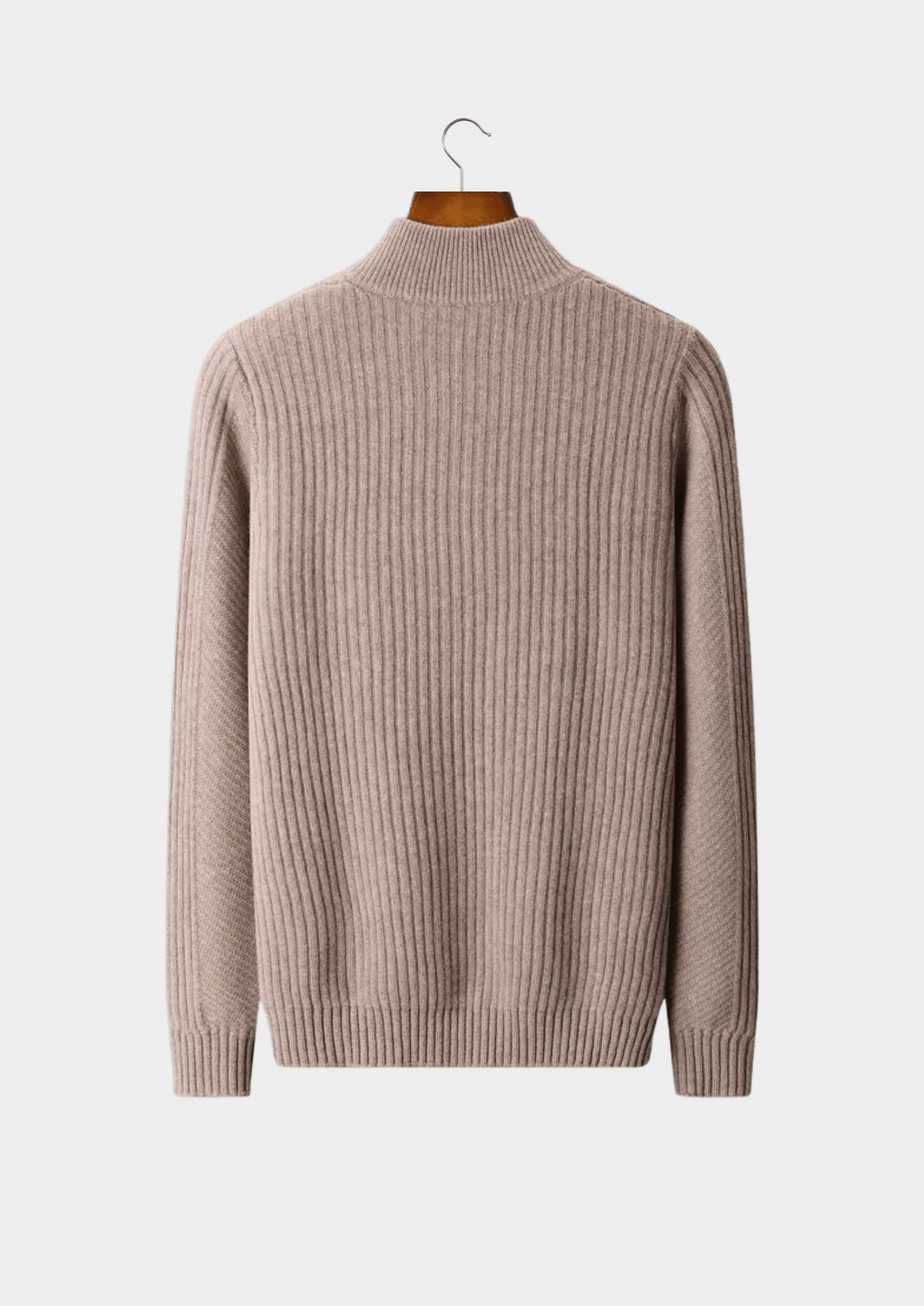 MERINO WOOL RIBBED HENLEY SWEATER - LORMIER - 