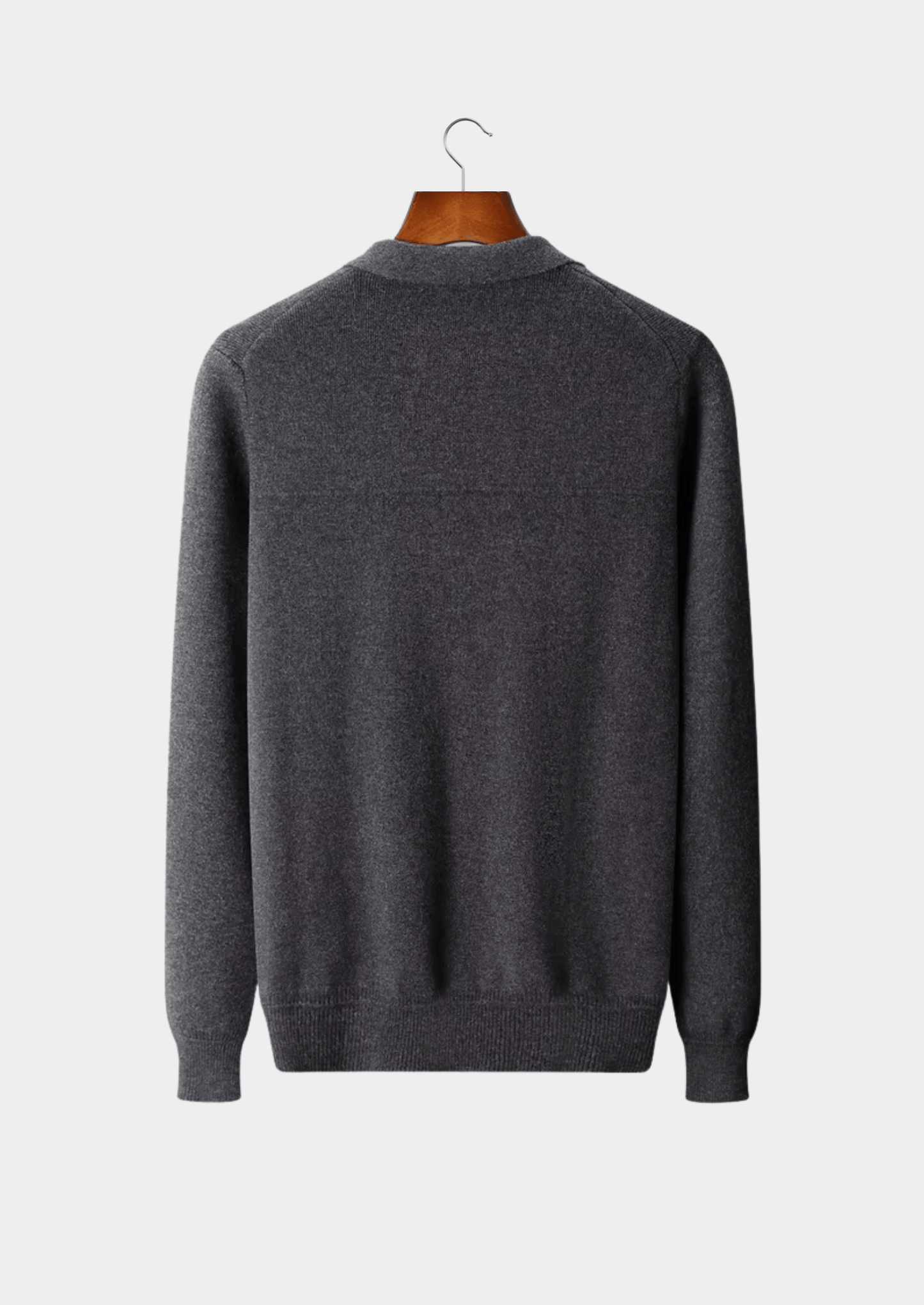 MERINO WOOL RIBBED POLO CARDIGAN - LORMIER - 