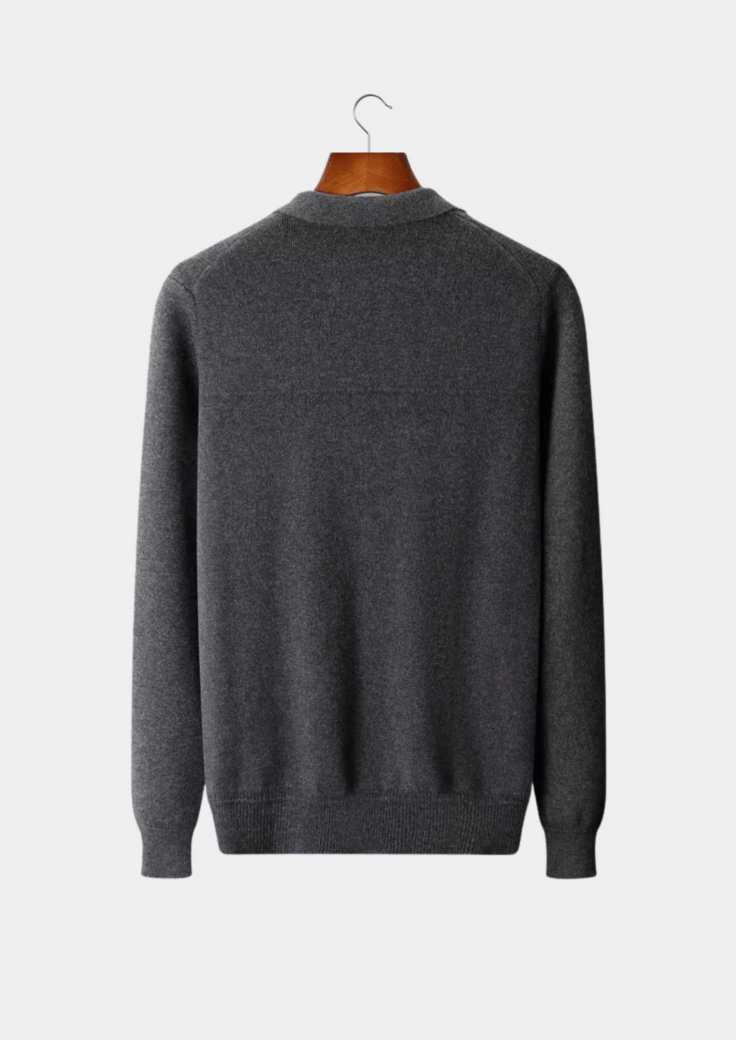 MERINO WOOL RIBBED POLO CARDIGAN - LORMIER - 