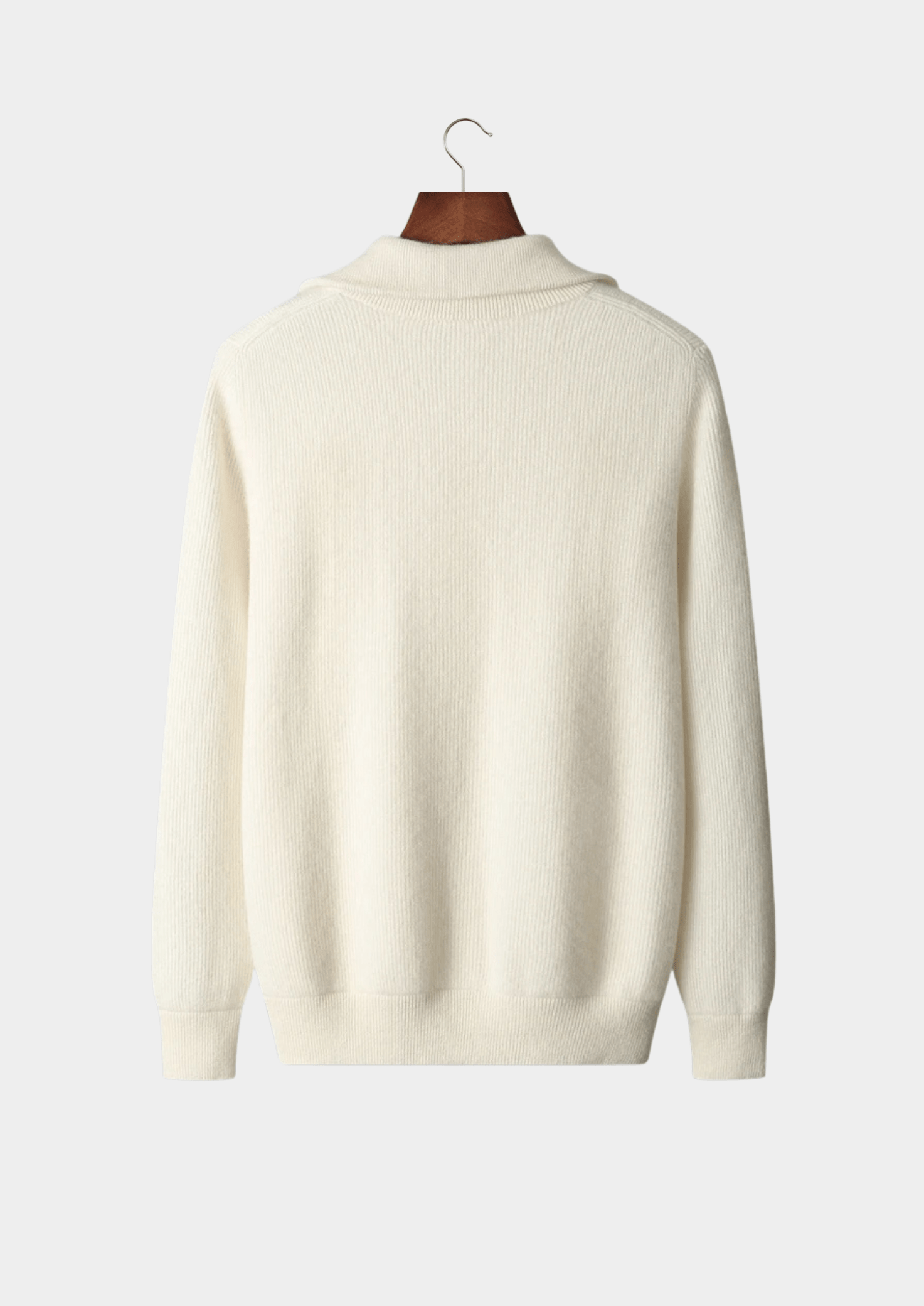 MERINO WOOL RIBBED ZIPPER CARDIGAN - LORMIER - 