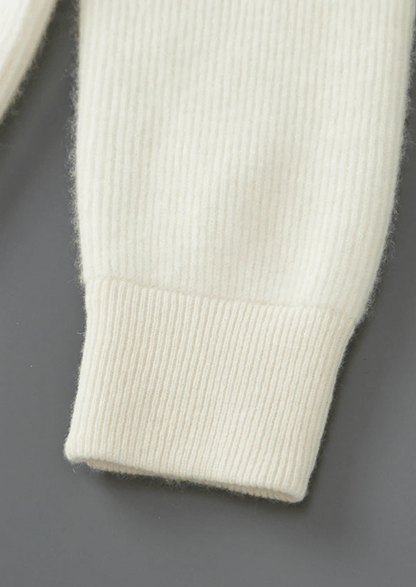 MERINO WOOL RIBBED ZIPPER CARDIGAN - LORMIER - 
