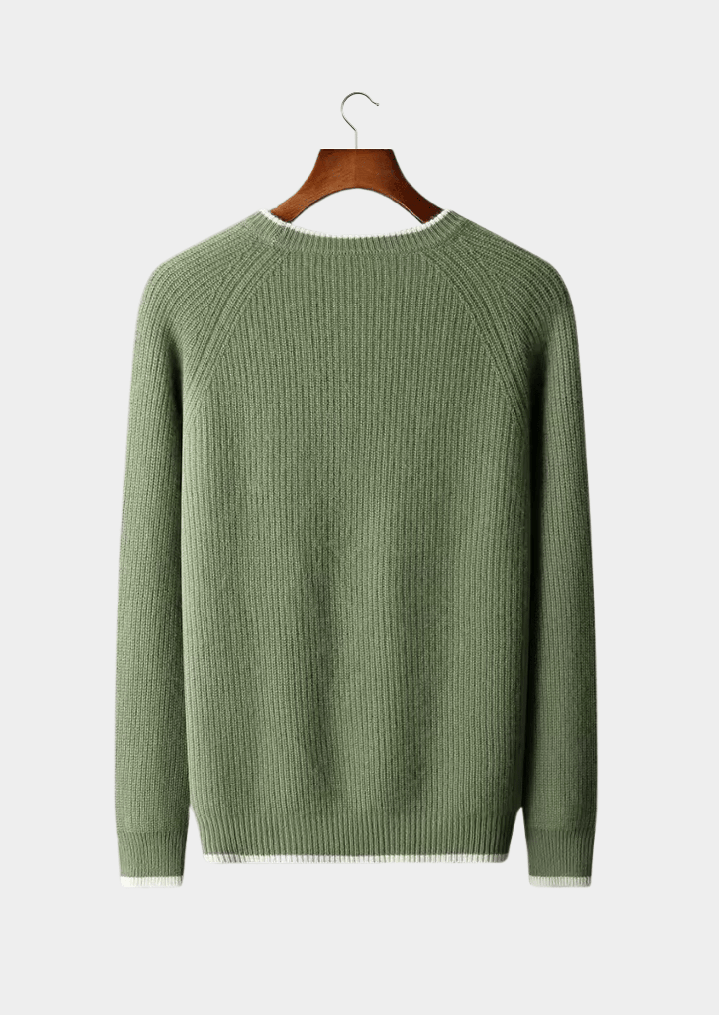 MERINO WOOL TWO TONE CREWNECK - LORMIER - 
