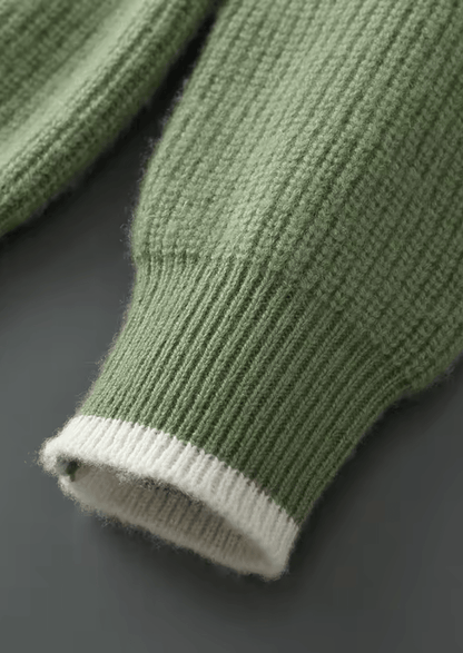 MERINO WOOL TWO TONE CREWNECK - LORMIER - 