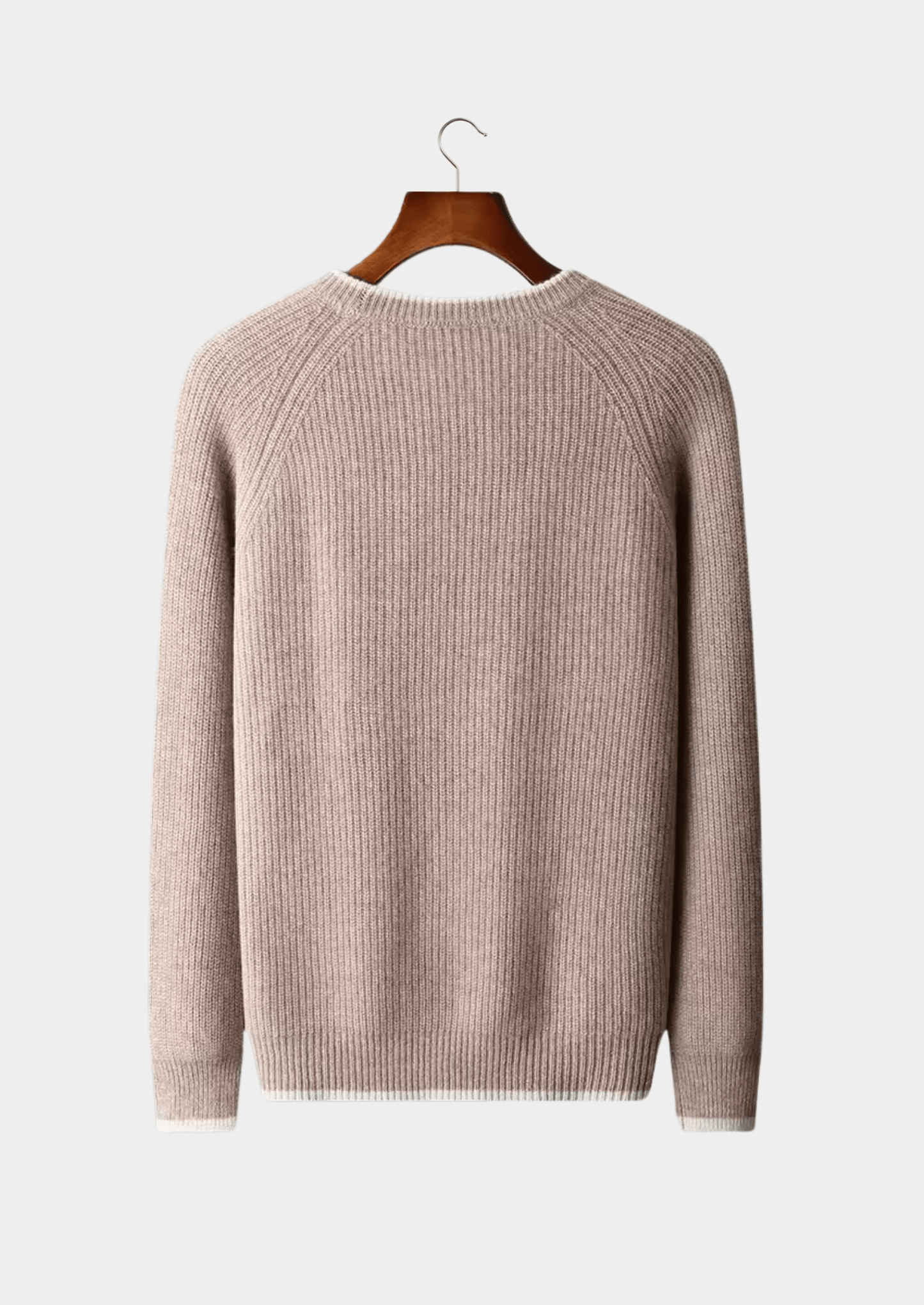 MERINO WOOL TWO TONE CREWNECK - LORMIER - 