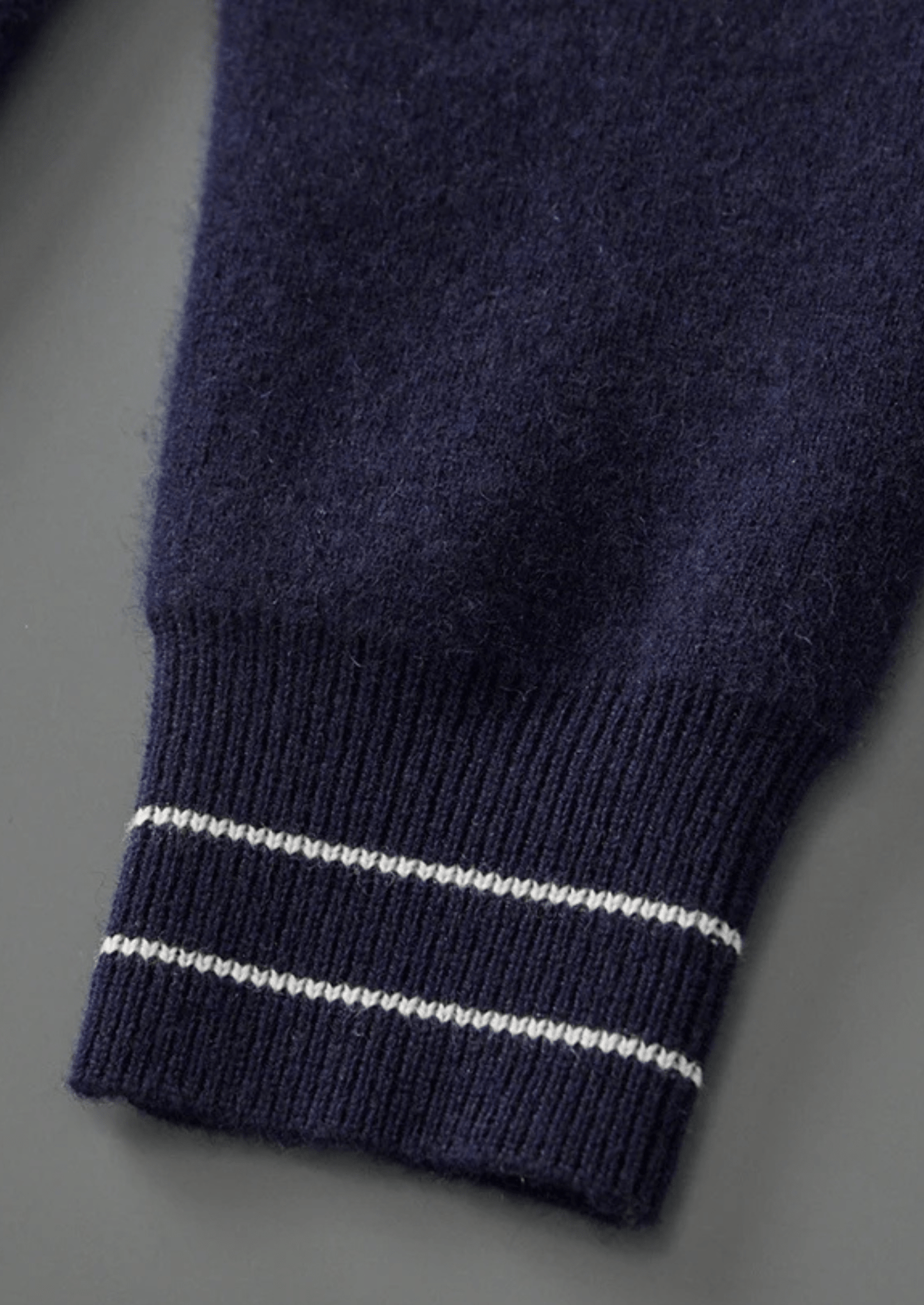 MERINO WOOL TWO - TONE POLO CARDIGAN - LORMIER - 