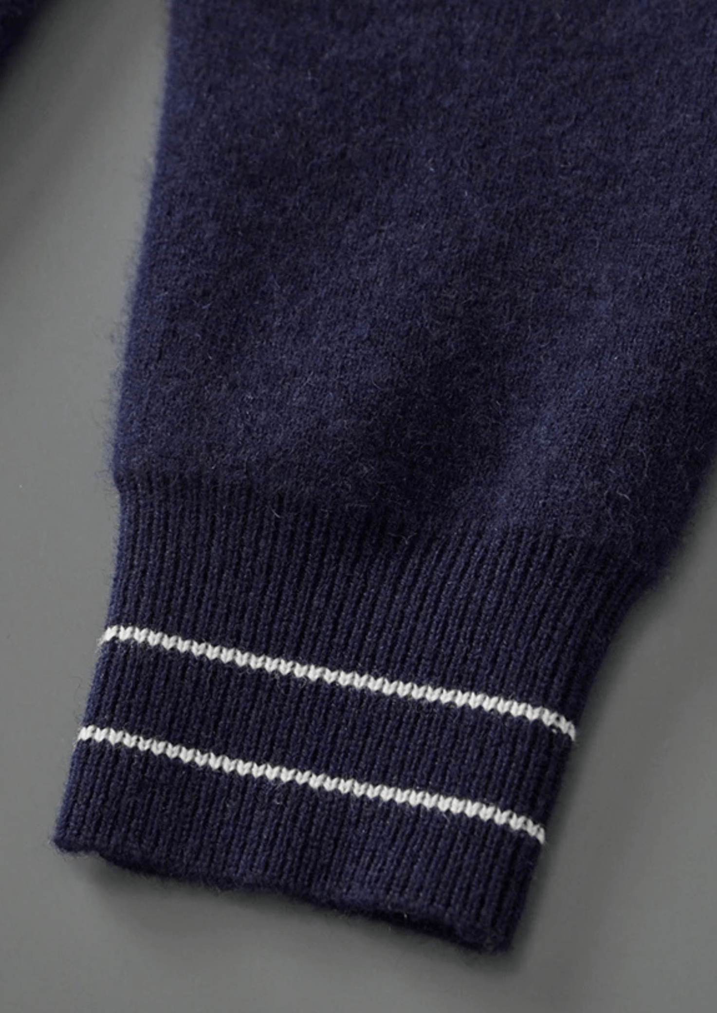 MERINO WOOL TWO - TONE POLO CARDIGAN - LORMIER - 