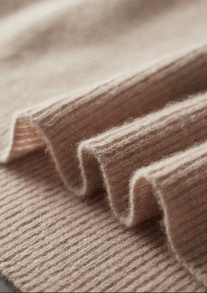 MERINO WOOL TWO TONE ZIPPER SWEATER POLO - LORMIER - 