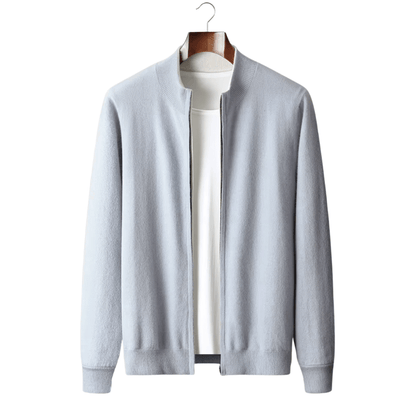 MERINO WOOL ZIP CARDIGAN - LORMIER - 