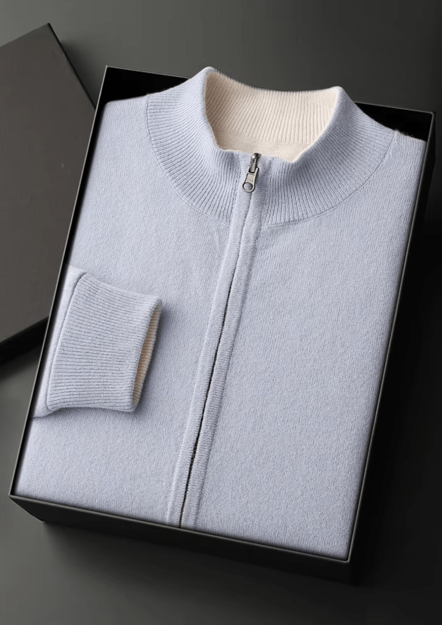MERINO WOOL ZIP CARDIGAN - LORMIER - 