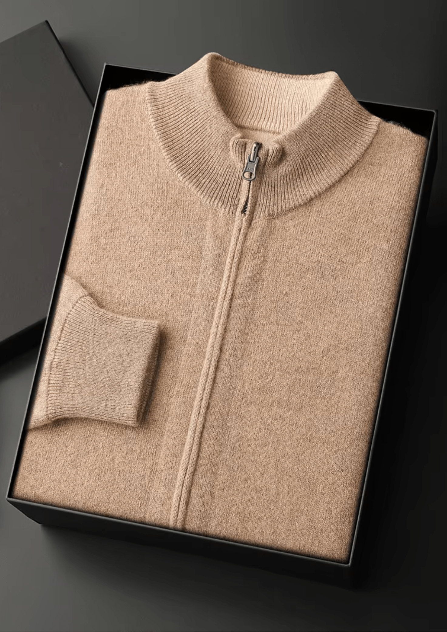 MERINO WOOL ZIP CARDIGAN - LORMIER - 