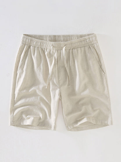 Beige shorts on a light gray background