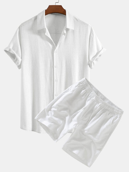 White shirt and pants set on a white background