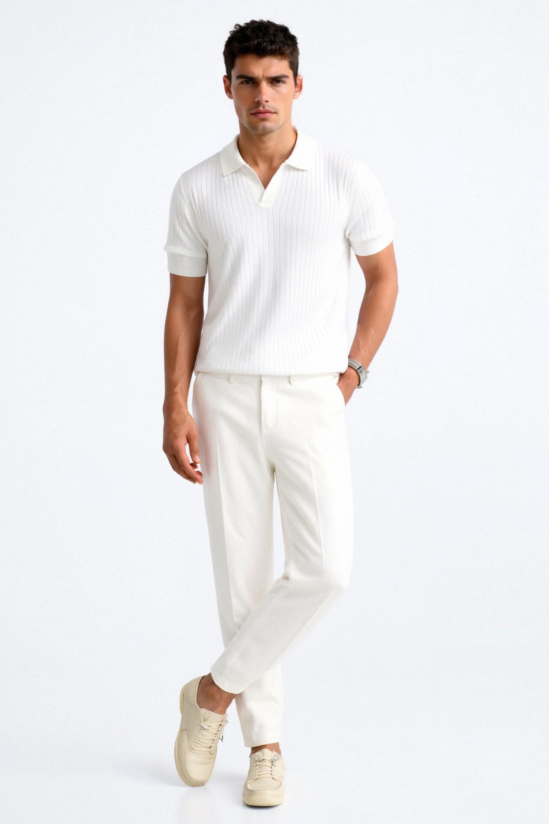 PISA - RIBBED COTTON POLO - LORMIER - 