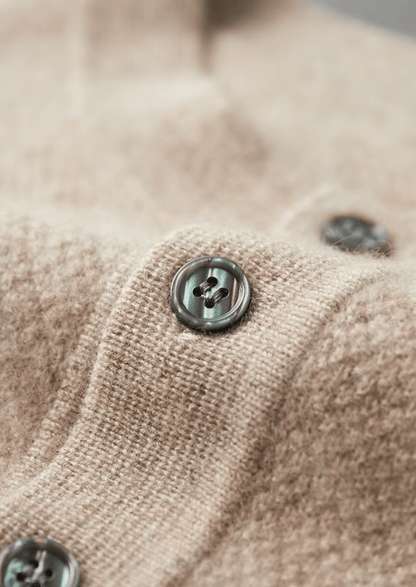 PREMIUM CASHMERE CLASSIC HENLEY SWEATER - LORMIER - 