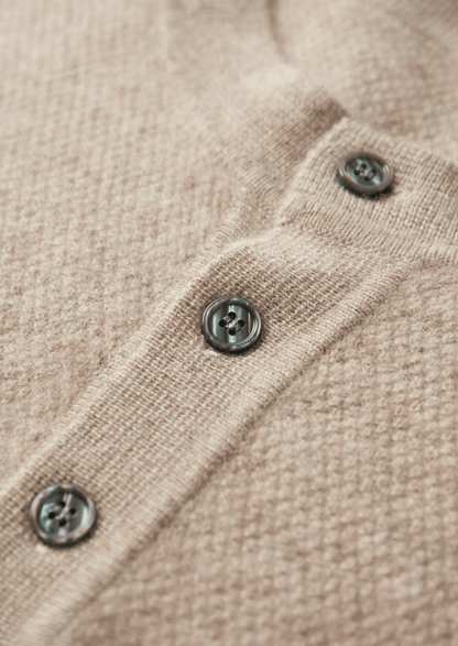 PREMIUM CASHMERE CLASSIC HENLEY SWEATER - LORMIER - 