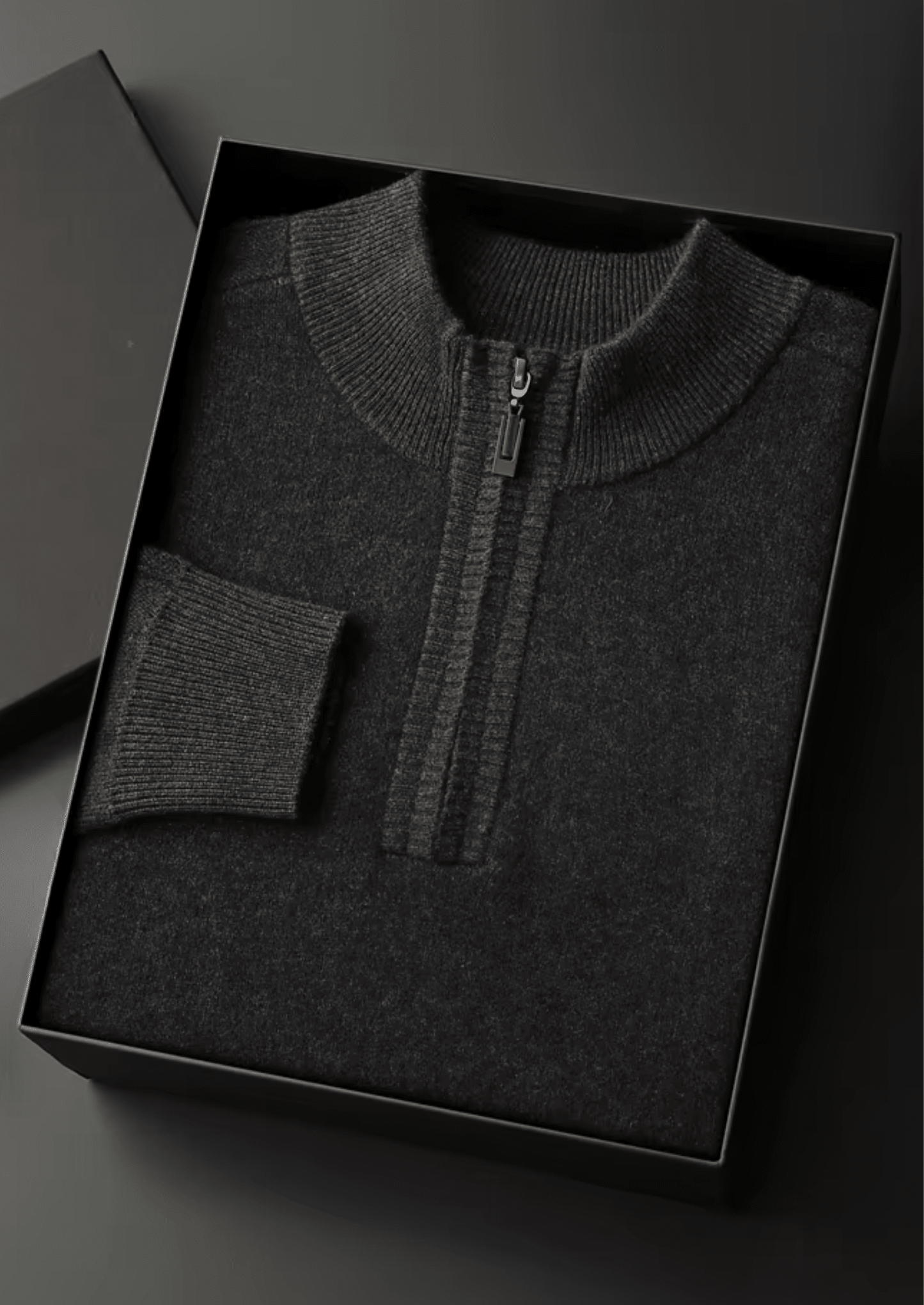 PREMIUM CASHMERE ESSENTIAL HALF - ZIP SWEATER - LORMIER - 
