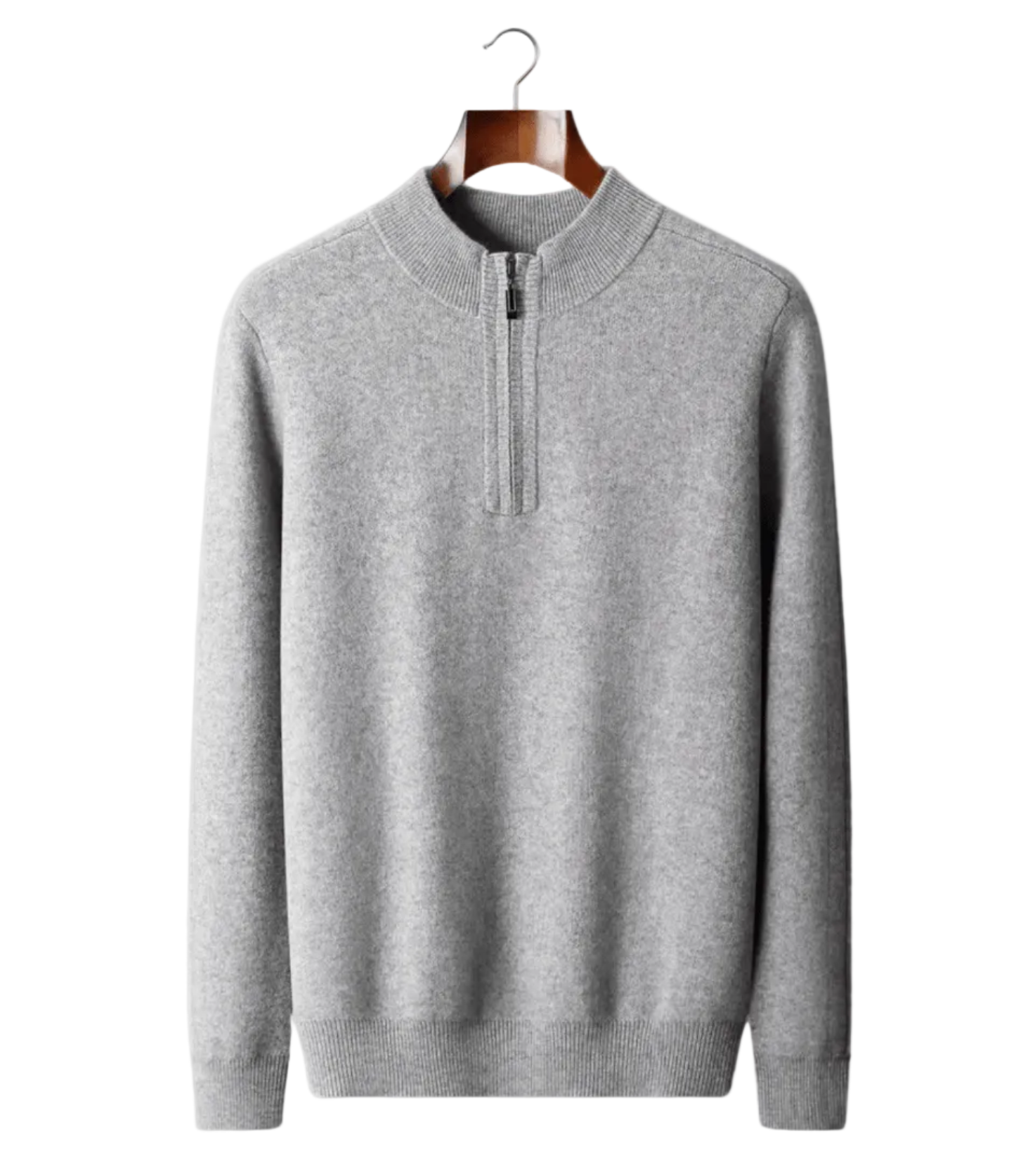 PREMIUM CASHMERE ESSENTIAL HALF - ZIP SWEATER - LORMIER - 