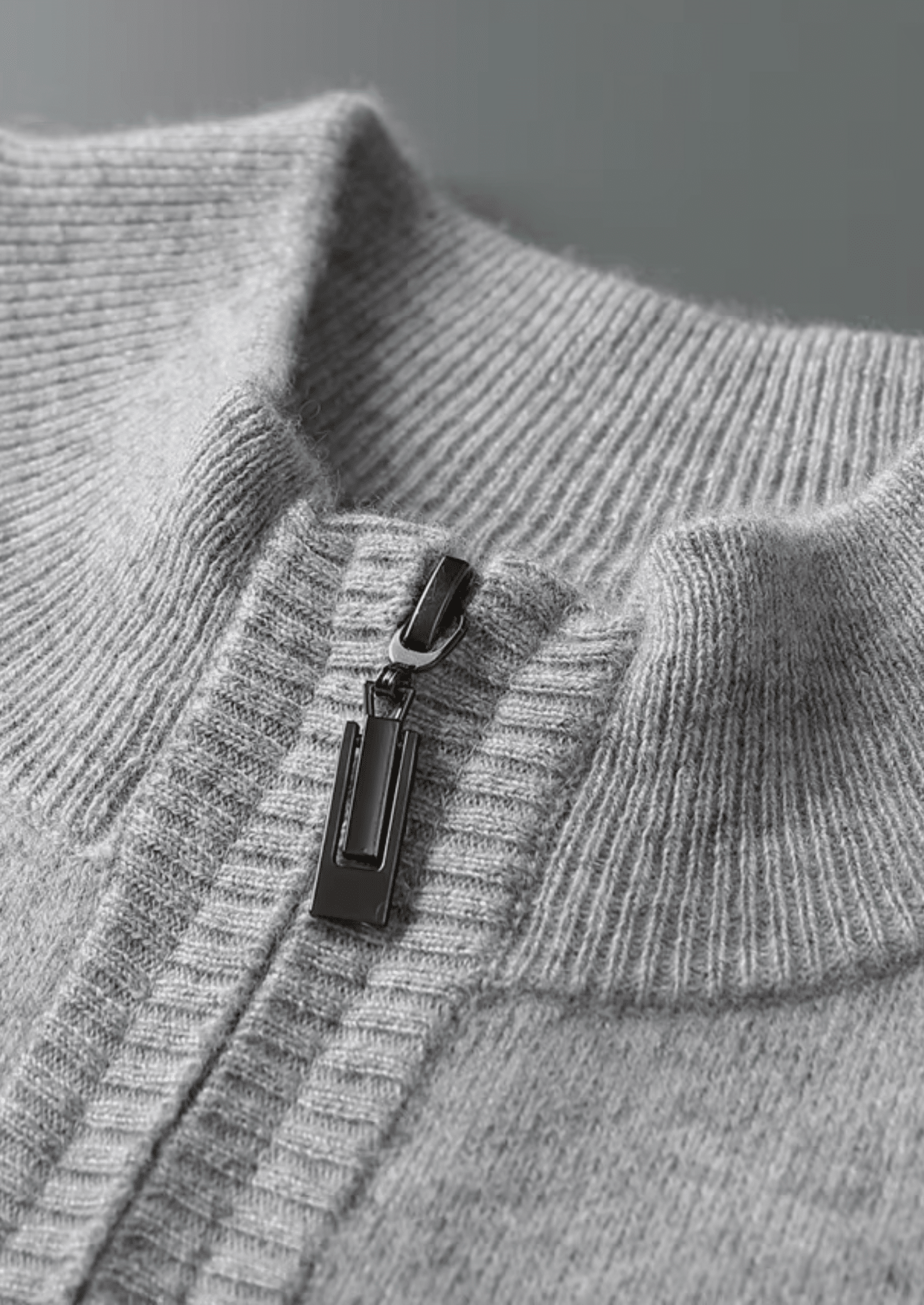 PREMIUM CASHMERE ESSENTIAL HALF - ZIP SWEATER - LORMIER - 
