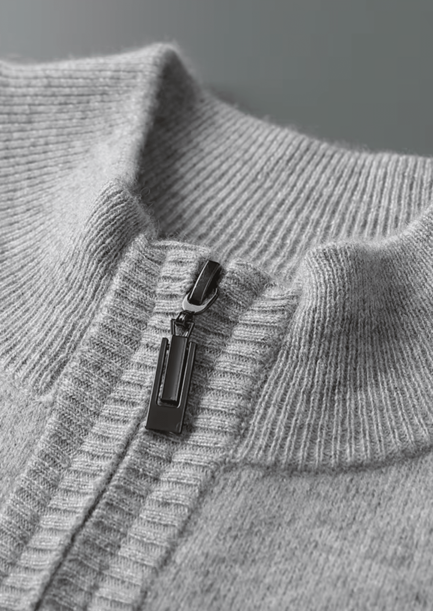 PREMIUM CASHMERE ESSENTIAL HALF - ZIP SWEATER - LORMIER - 