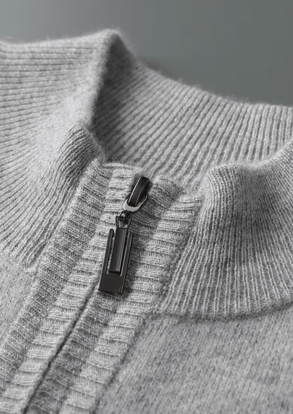 PREMIUM CASHMERE ESSENTIAL HALF - ZIP SWEATER - LORMIER - 