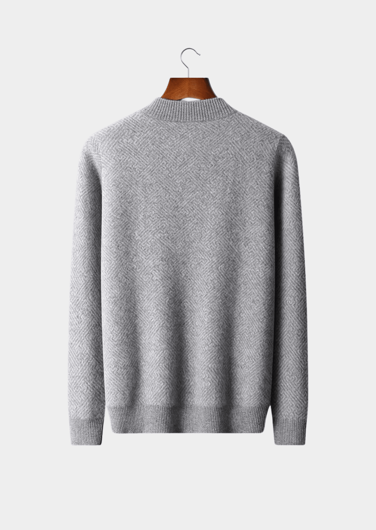 PREMIUM CASHMERE PATTERNED HALF - ZIP SWEATER - LORMIER - 