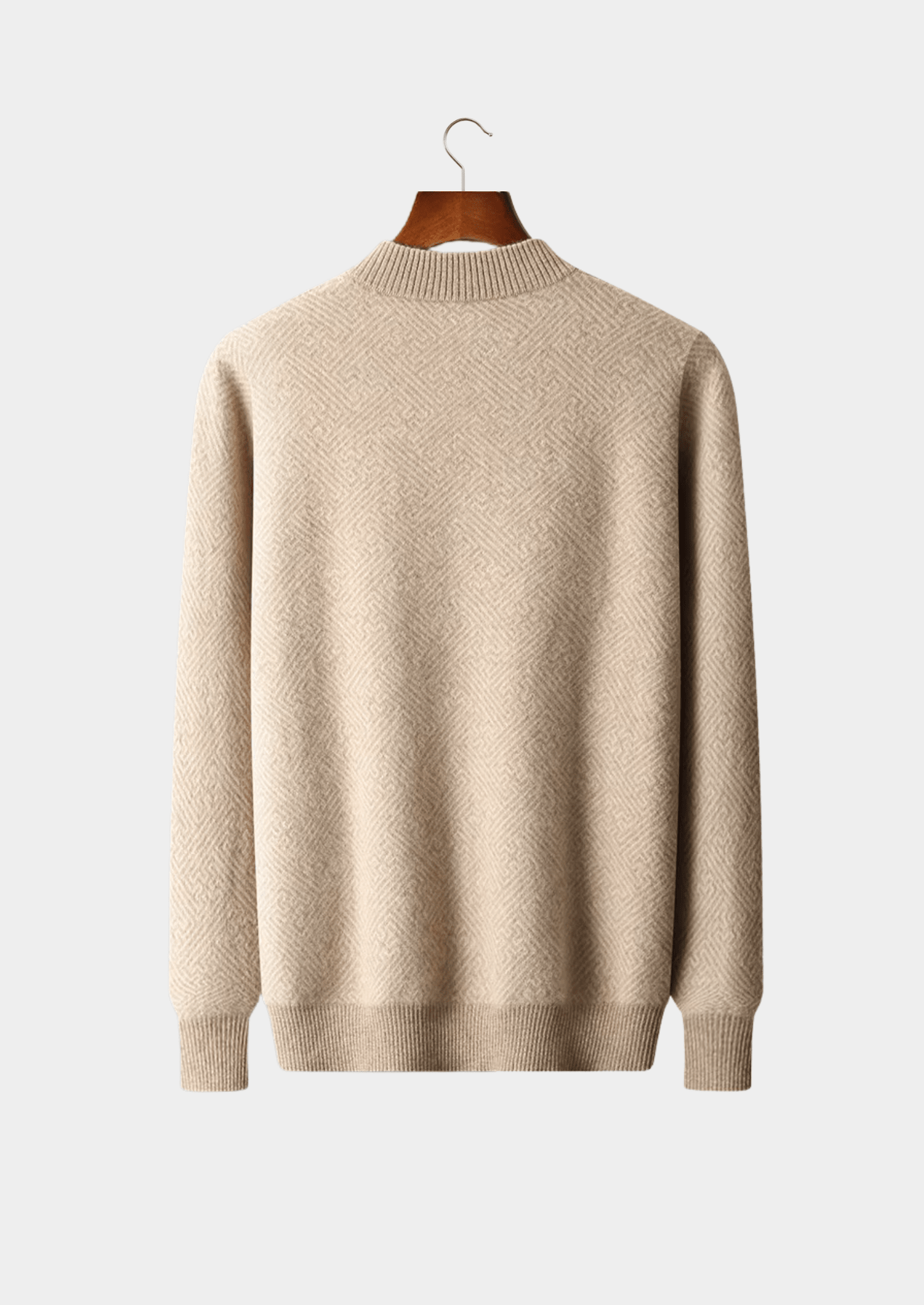PREMIUM CASHMERE PATTERNED HALF - ZIP SWEATER - LORMIER - 