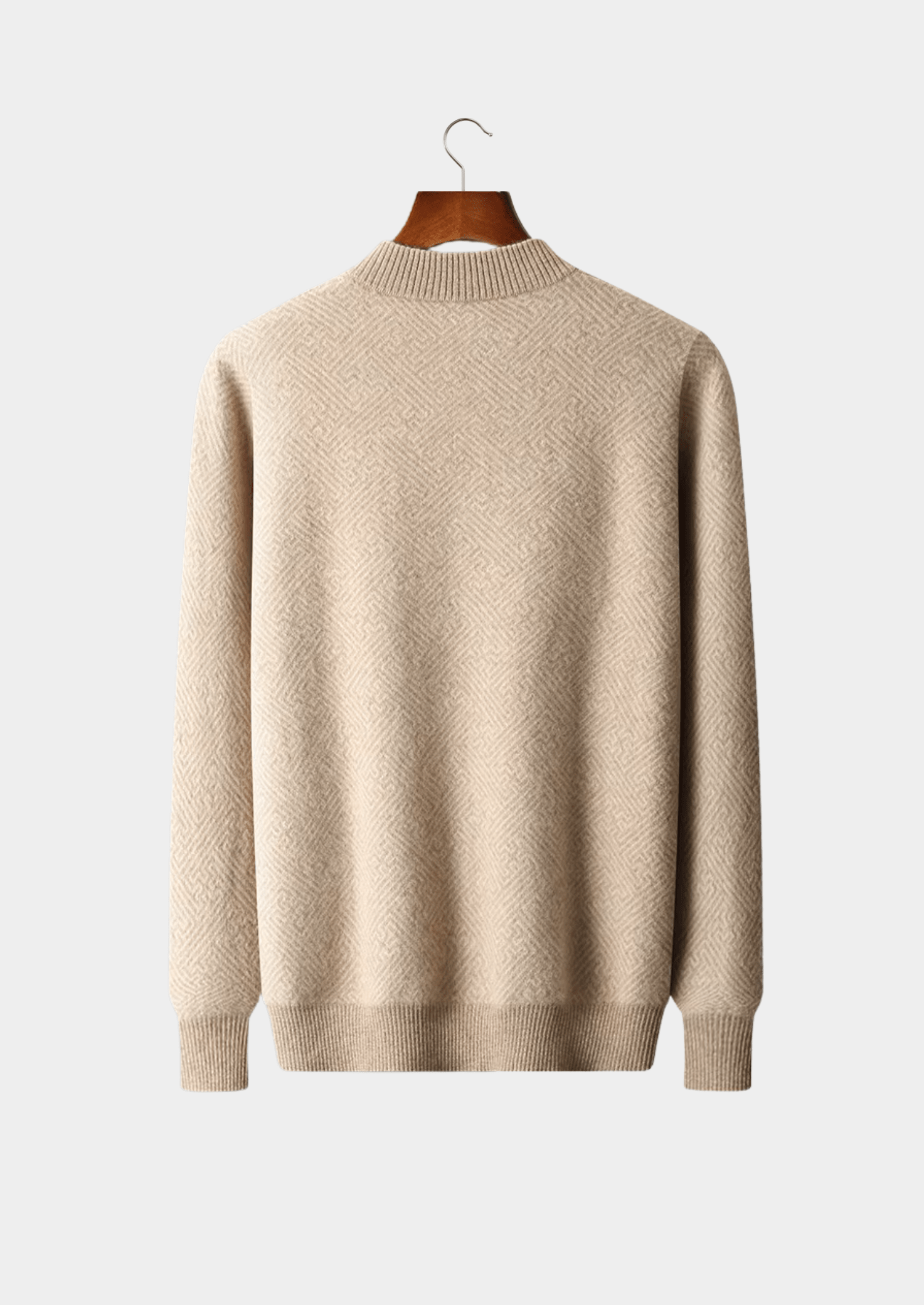 PREMIUM CASHMERE PATTERNED HALF - ZIP SWEATER - LORMIER - 