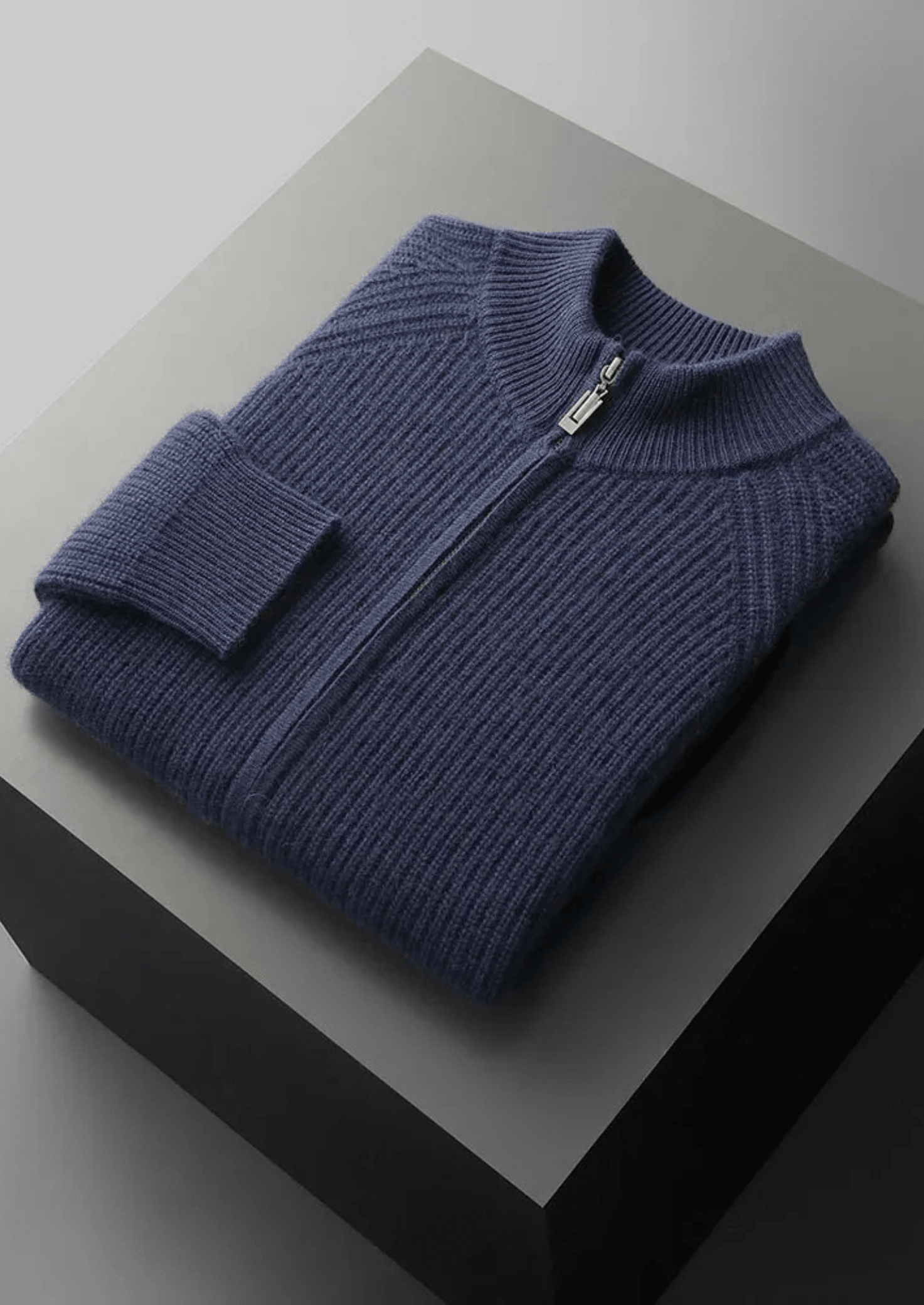 PREMIUM CASHMERE RIBBED CARDIGAN - LORMIER - 