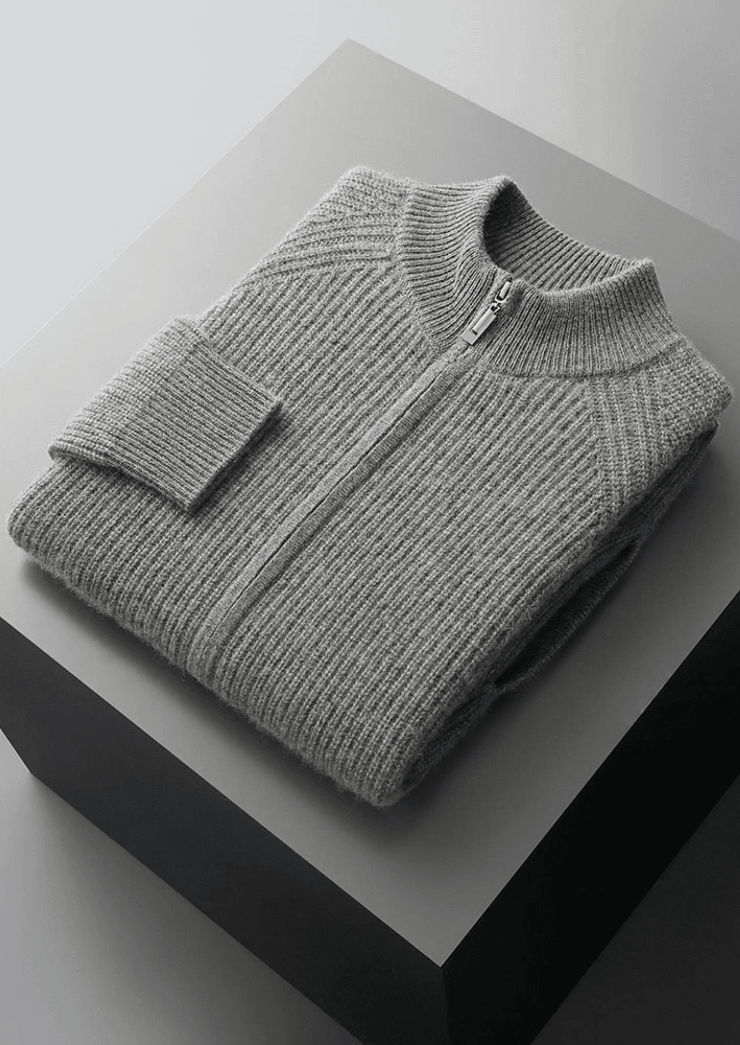 PREMIUM CASHMERE RIBBED CARDIGAN - LORMIER - 