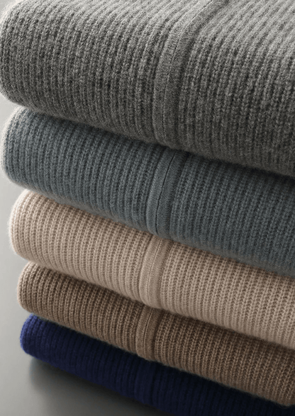 PREMIUM CASHMERE RIBBED CARDIGAN - LORMIER - 