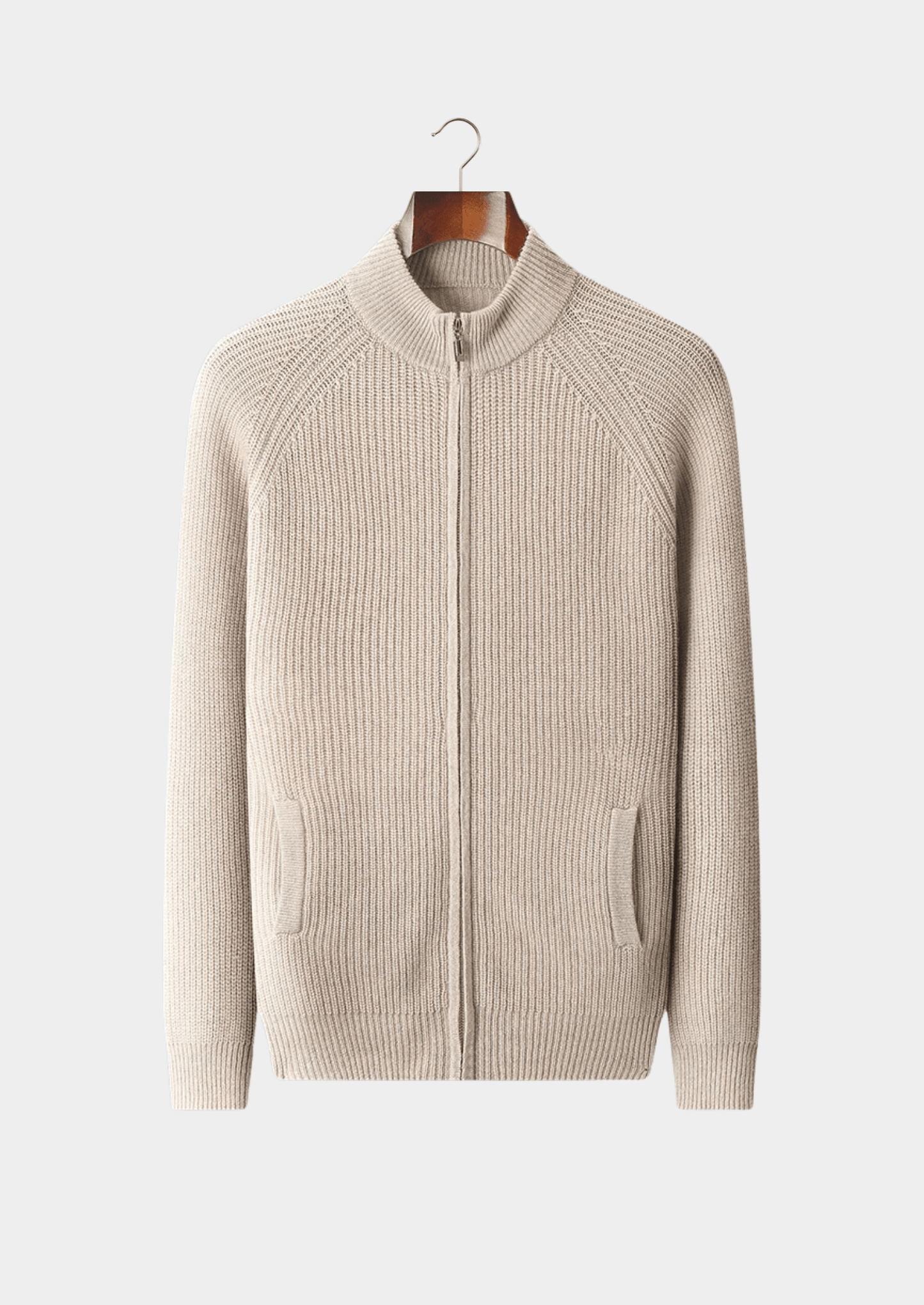 PREMIUM CASHMERE RIBBED CARDIGAN - LORMIER - 