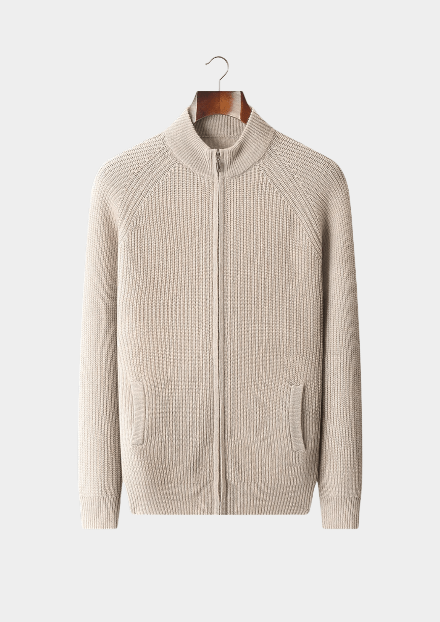 PREMIUM CASHMERE RIBBED CARDIGAN - LORMIER - 