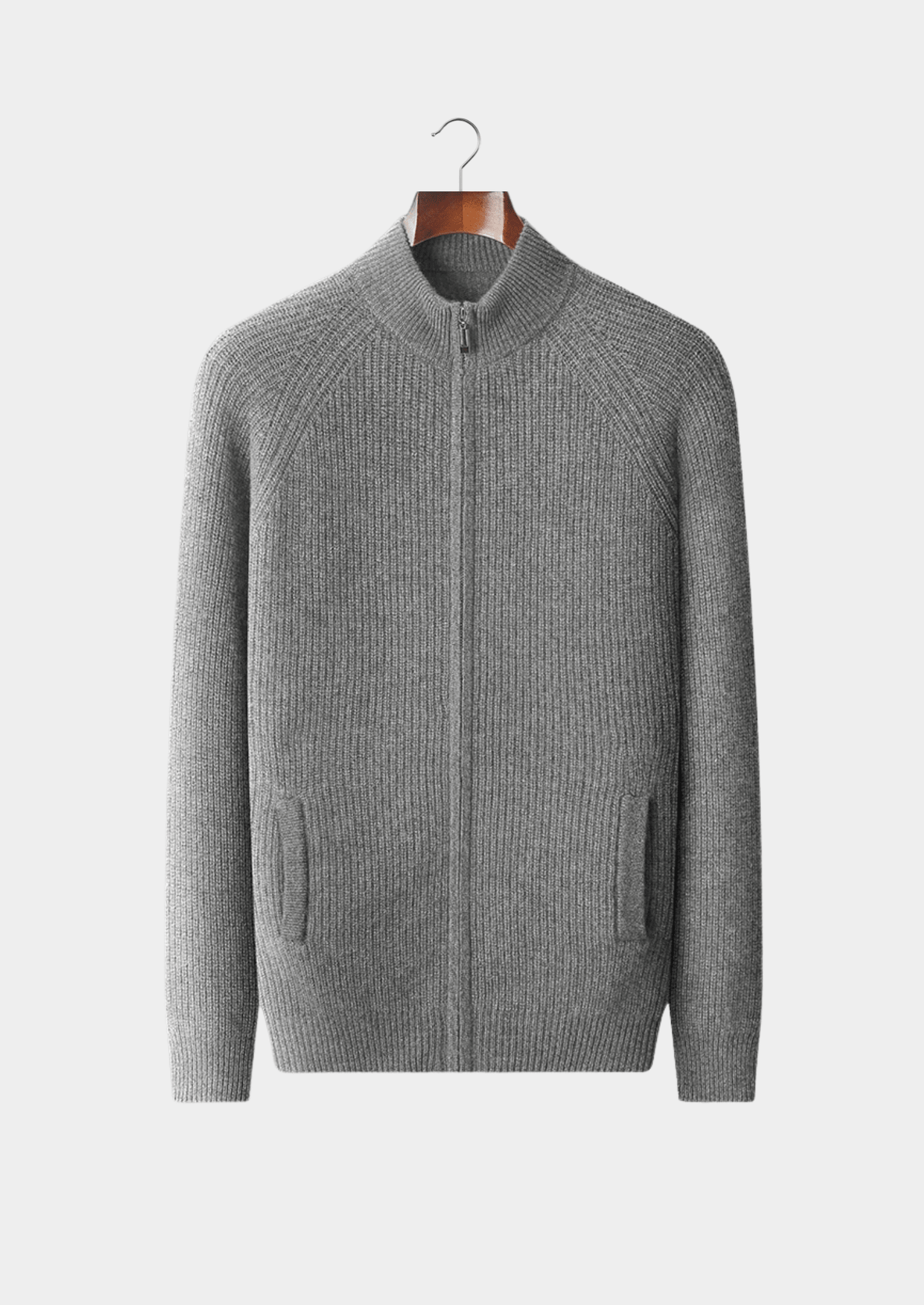 PREMIUM CASHMERE RIBBED CARDIGAN - LORMIER - 