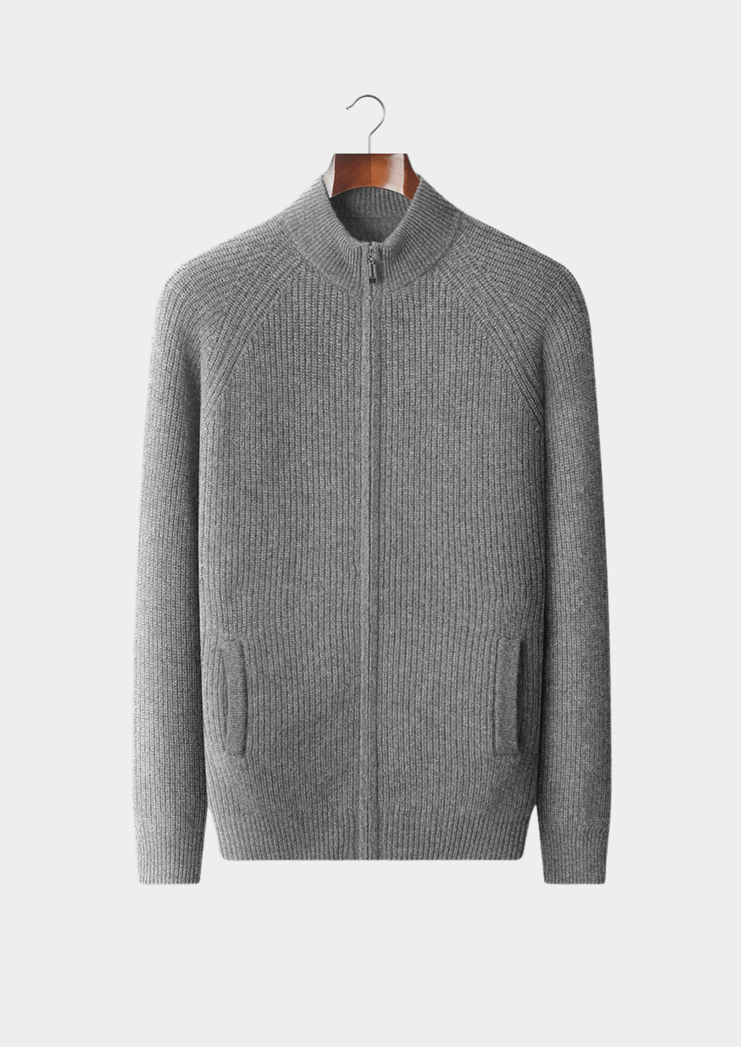 PREMIUM CASHMERE RIBBED CARDIGAN - LORMIER - 