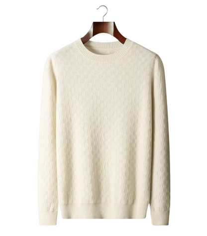 PREMIUM CASHMERE TEXTURED CREWNECK - LORMIER - 
