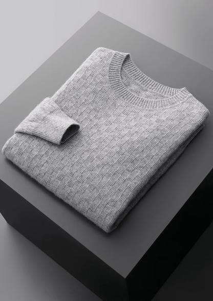 PREMIUM CASHMERE TEXTURED CREWNECK - LORMIER - 