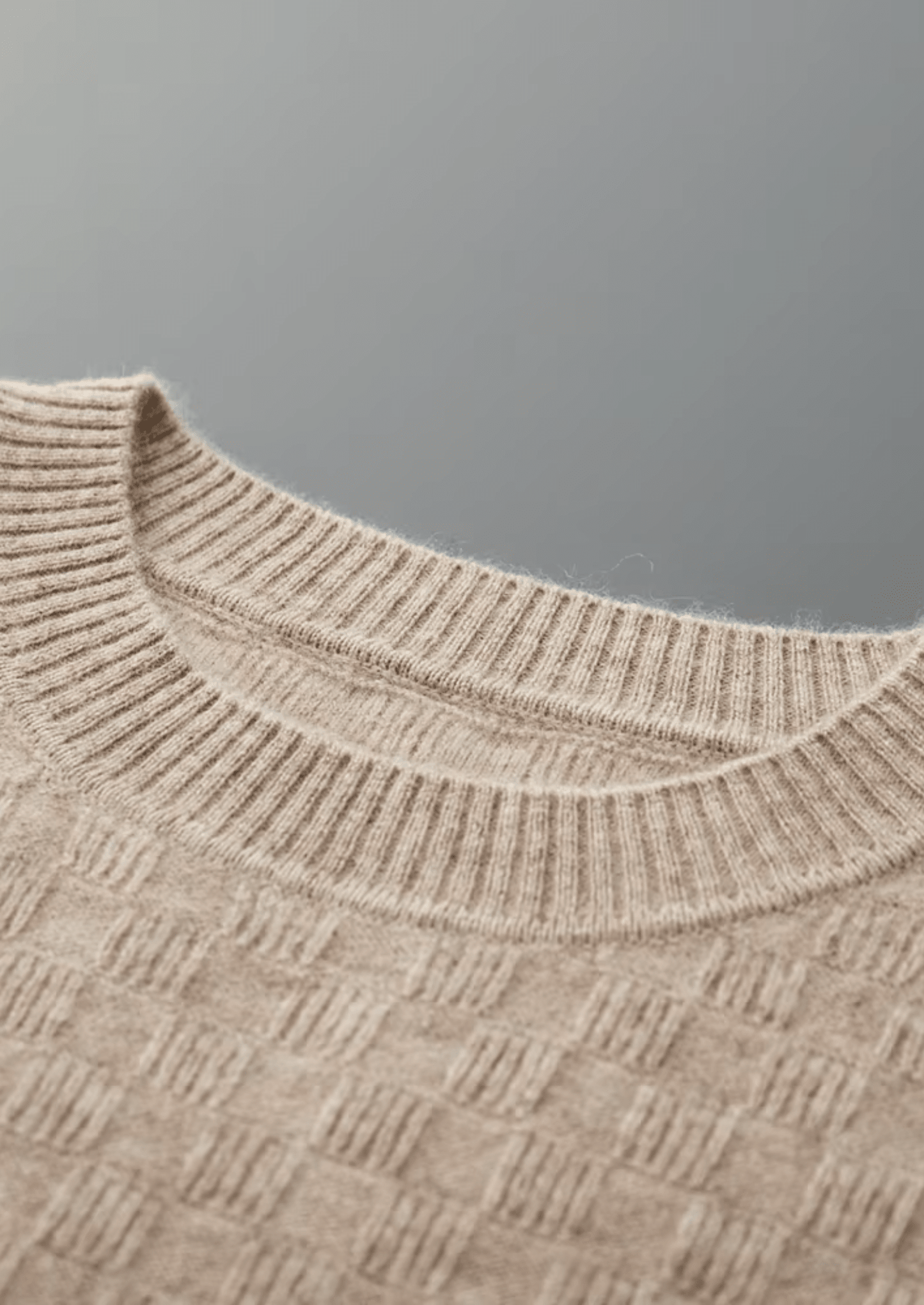 PREMIUM CASHMERE TEXTURED CREWNECK - LORMIER - 