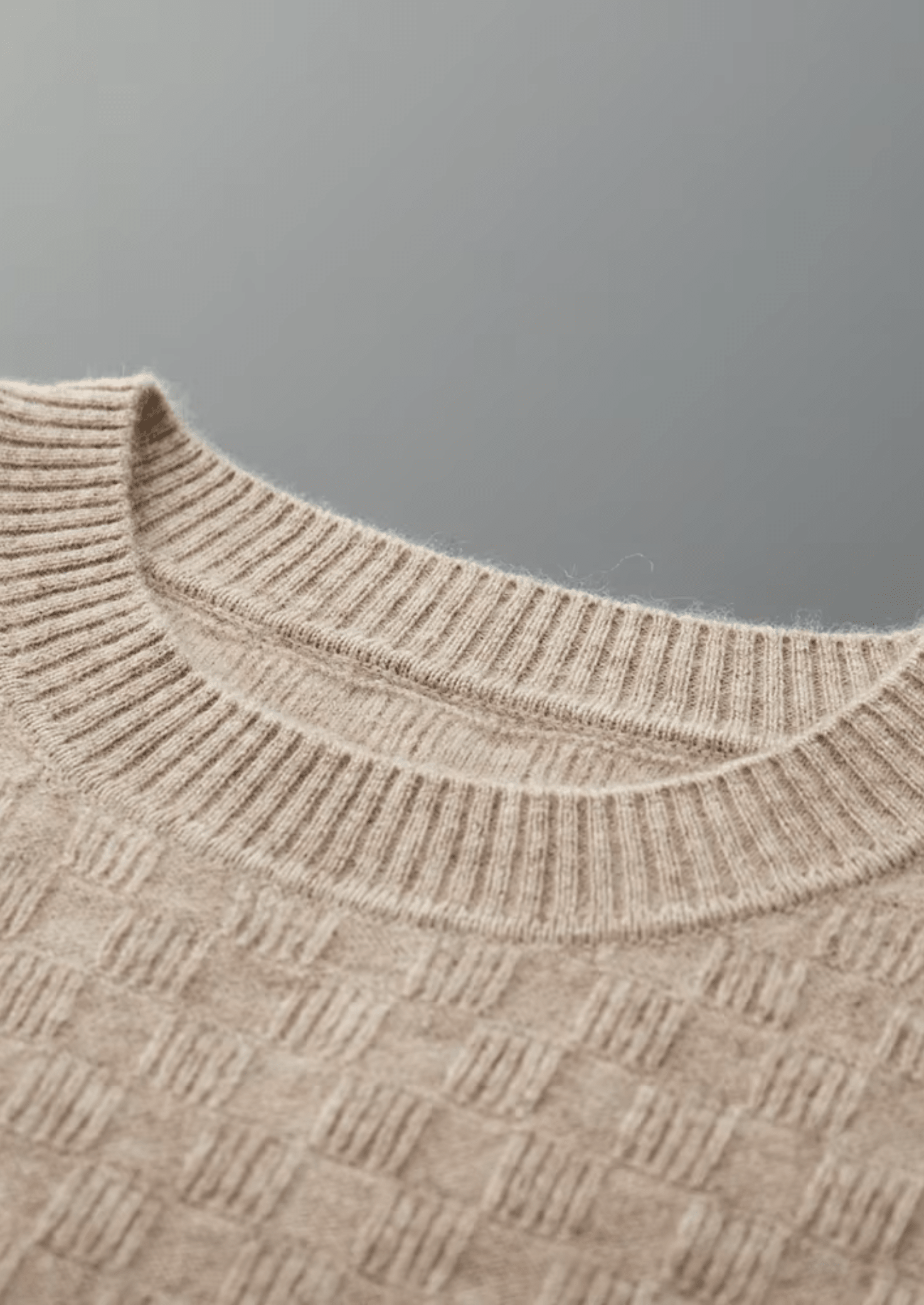 PREMIUM CASHMERE TEXTURED CREWNECK - LORMIER - 