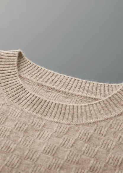 PREMIUM CASHMERE TEXTURED CREWNECK - LORMIER - 