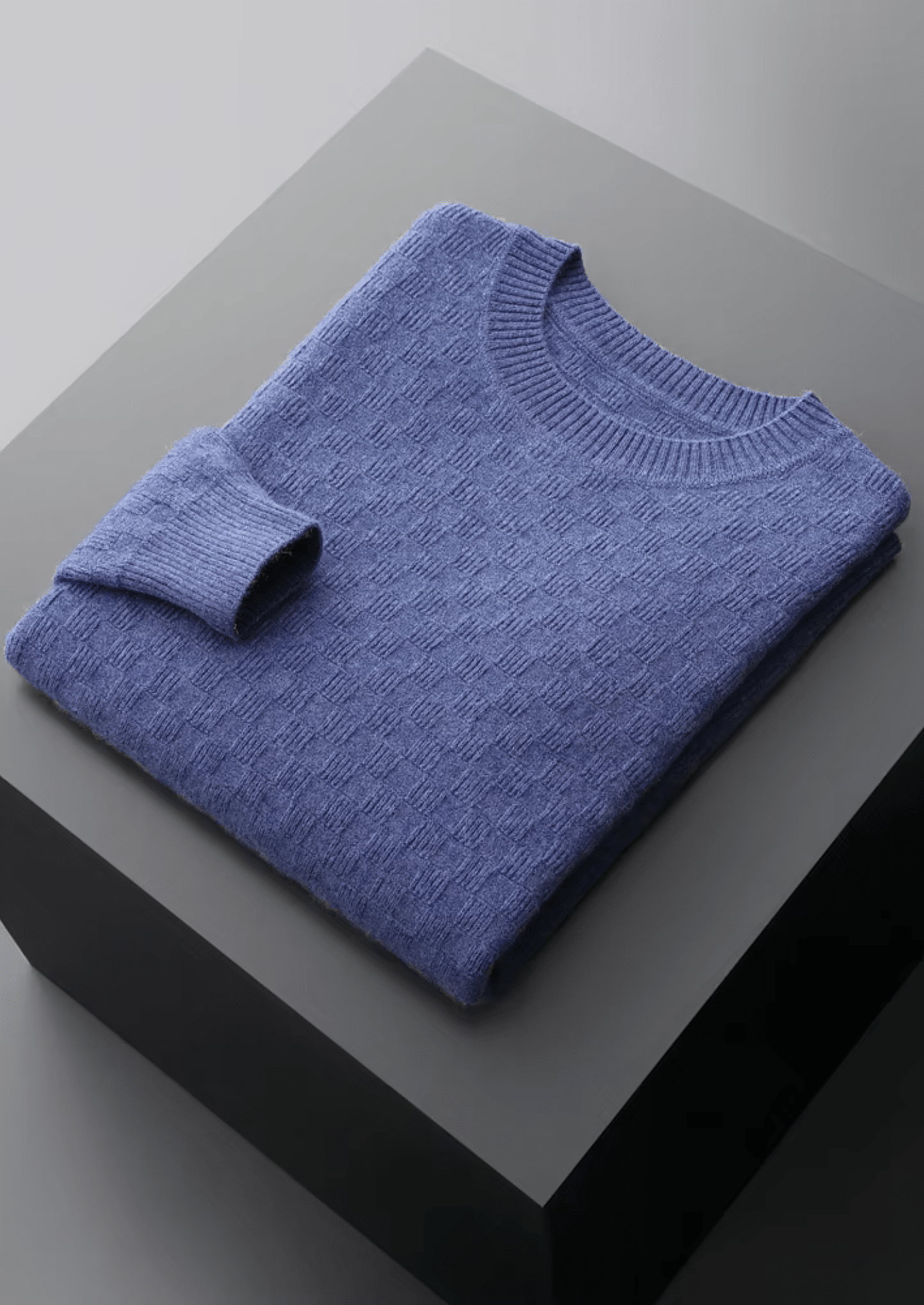 PREMIUM CASHMERE TEXTURED CREWNECK - LORMIER - 