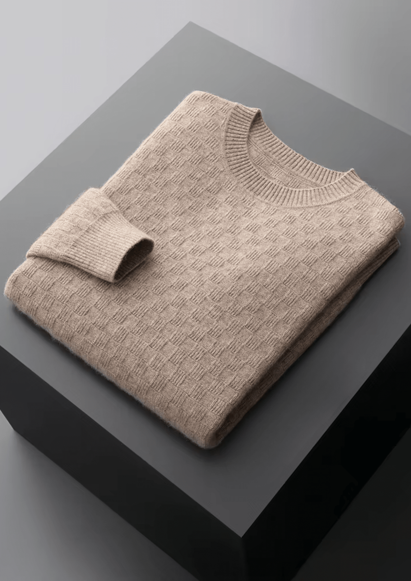 PREMIUM CASHMERE TEXTURED CREWNECK - LORMIER - 