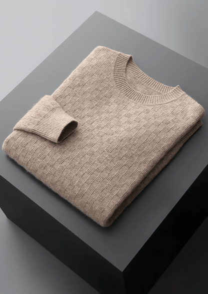 PREMIUM CASHMERE TEXTURED CREWNECK - LORMIER - 