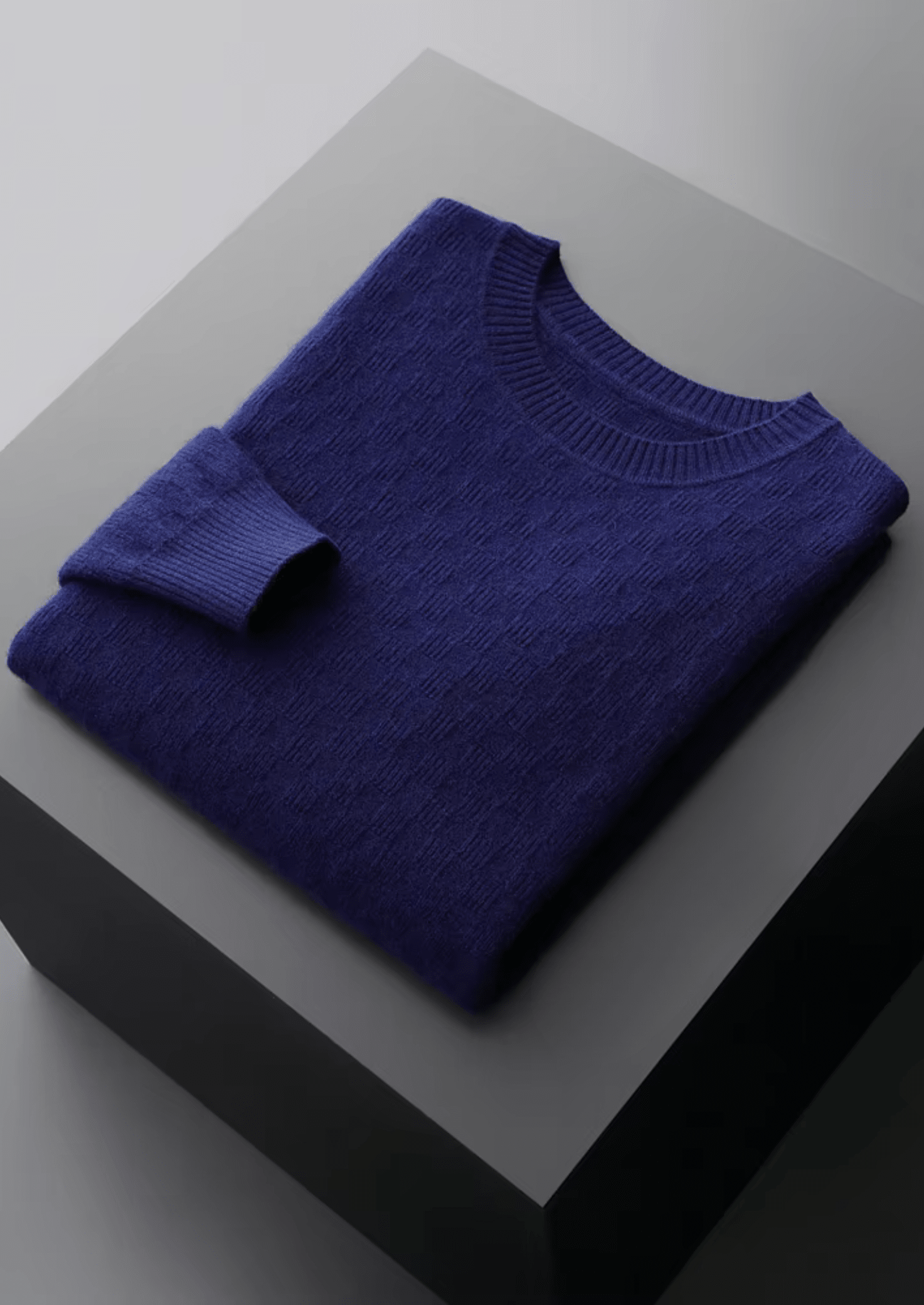 PREMIUM CASHMERE TEXTURED CREWNECK - LORMIER - 