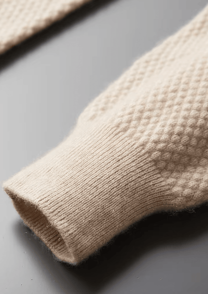 PREMIUM CASHMERE TEXTURED SWEATER POLO - LORMIER - 