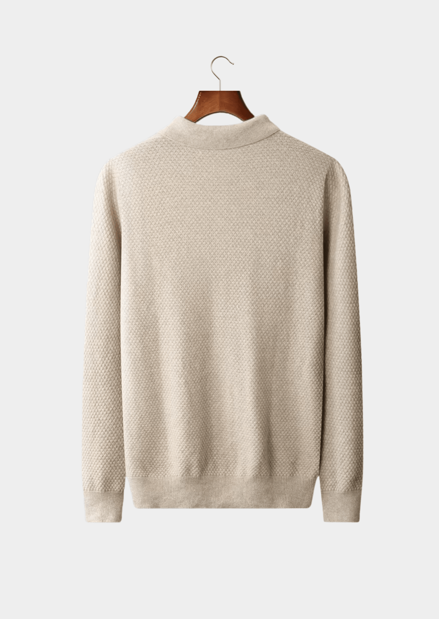 PREMIUM CASHMERE TEXTURED SWEATER POLO - LORMIER - 