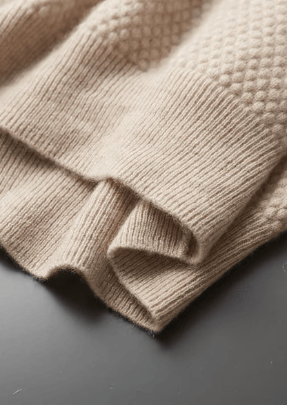 PREMIUM CASHMERE TEXTURED SWEATER POLO - LORMIER - 