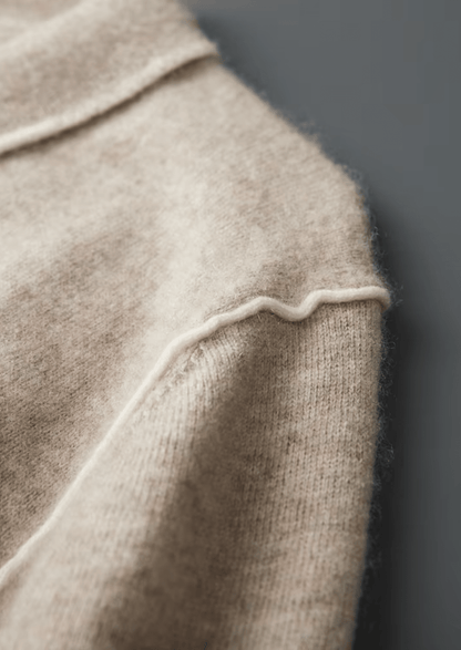 PREMIUM CASHMERE TWO TONE BUTTON POLO - LORMIER - 