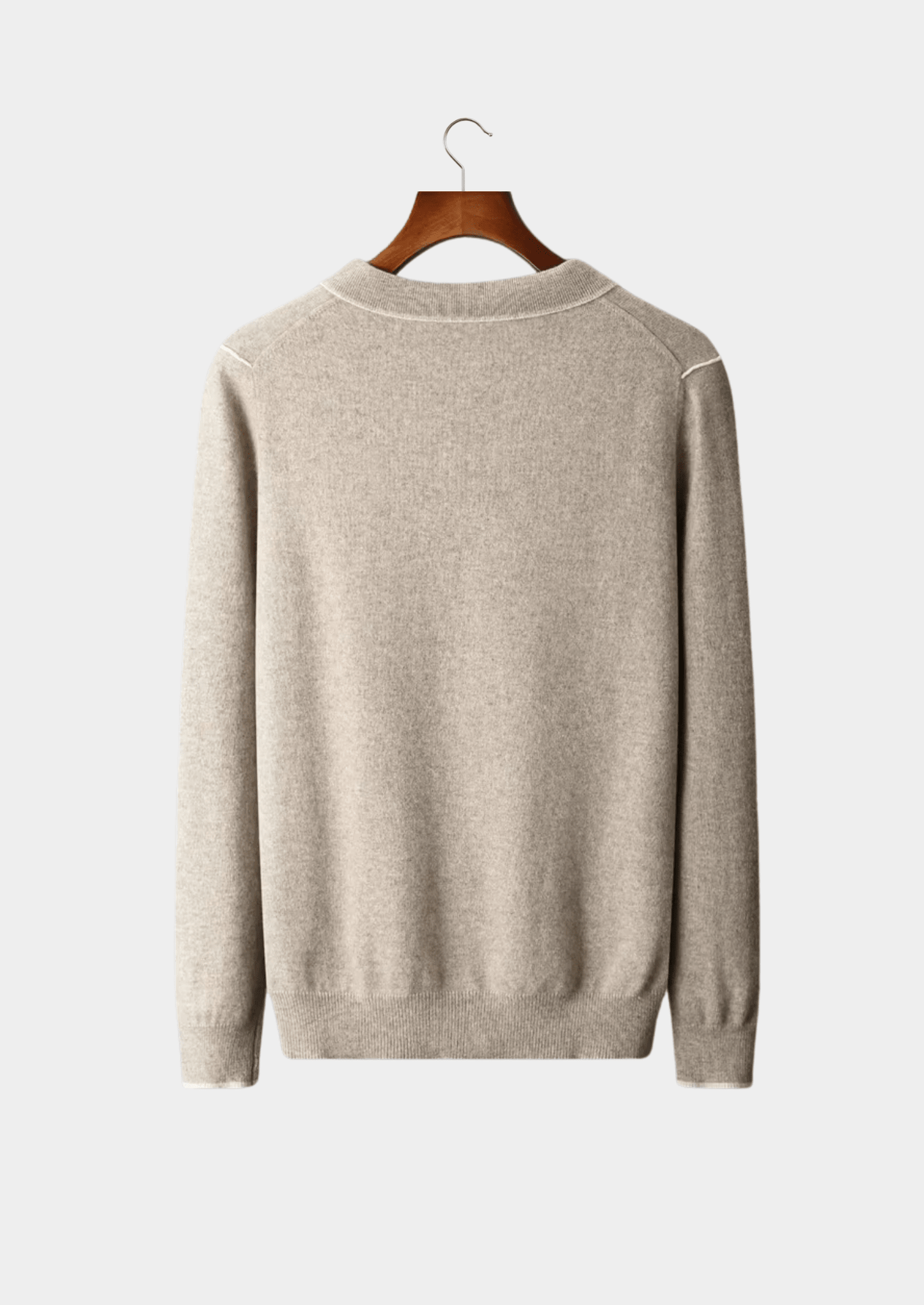 PREMIUM CASHMERE TWO TONE BUTTON POLO - LORMIER - 