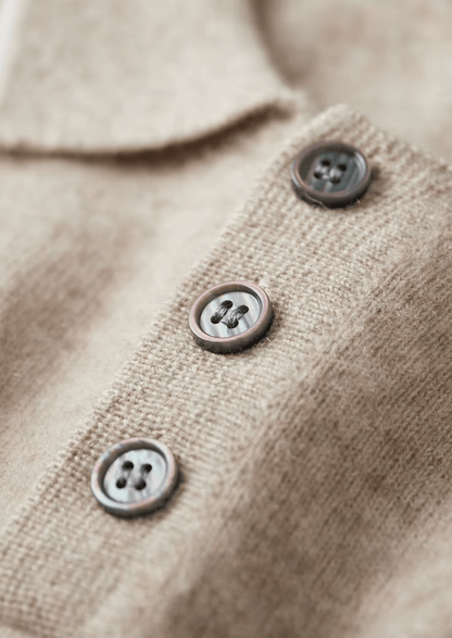 PREMIUM CASHMERE TWO TONE BUTTON POLO - LORMIER - 
