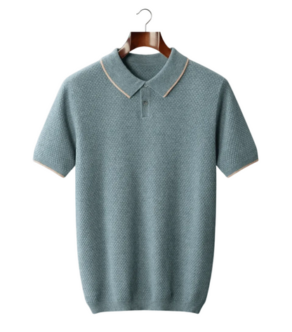 PREMIUM CASHMERE TWO - TONE POLO - LORMIER - 